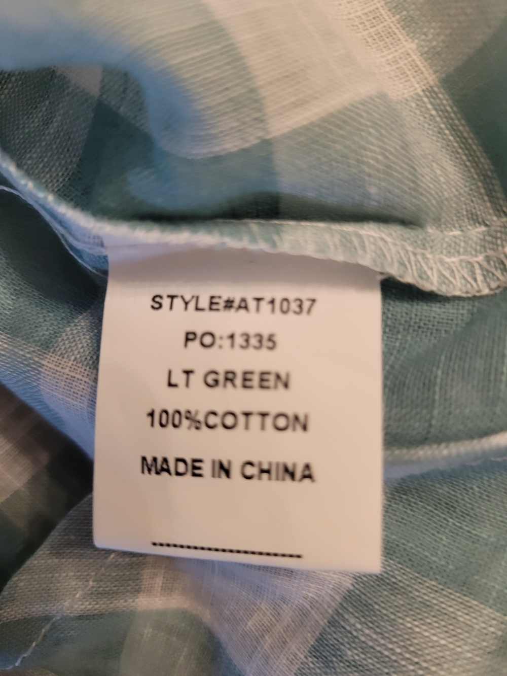 Anniewear Amazing Plaid Lightweight Button-Down Shirt in Light Teal and White - Picture 9 of 9